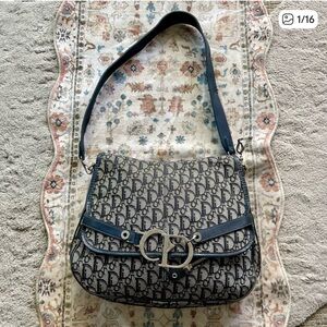 Dior Vintage Trotteur Flap Monogram Messenger Shoulder Bag